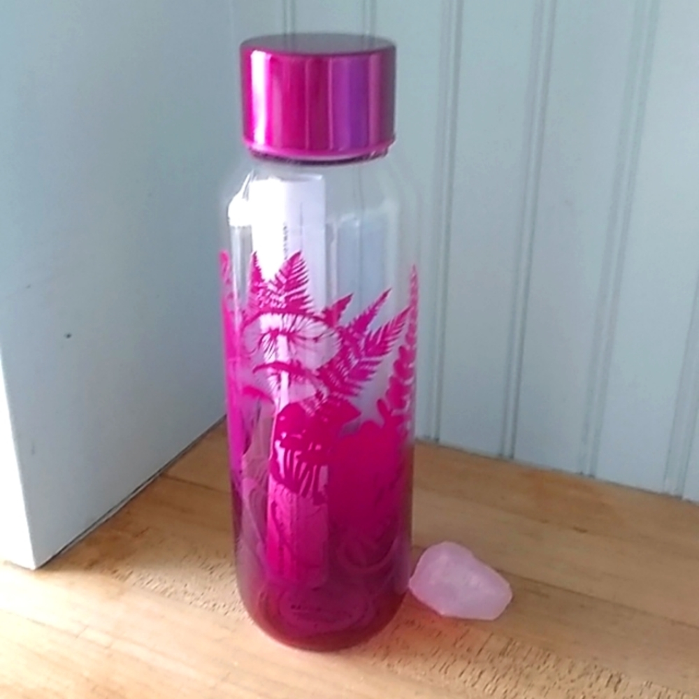 NWT Starbucks 20oz Glass Water Bottle Mushroom Design